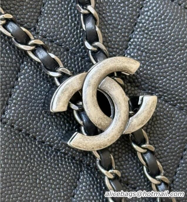 Best Price Chanel 25 Mini Handbag in Grained Calfskin AS5631 Black/Silver 2026 Top Quality