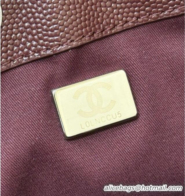 Shop Discount Chanel 25 Mini Handbag in Grained Calfskin AS5631 Burgundy/Silver 2026 Top Quality