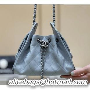 Promotional Chanel 25 Mini Handbag in Grained Calfskin AS5631 Light Blue/Silver 2026 Top Quality