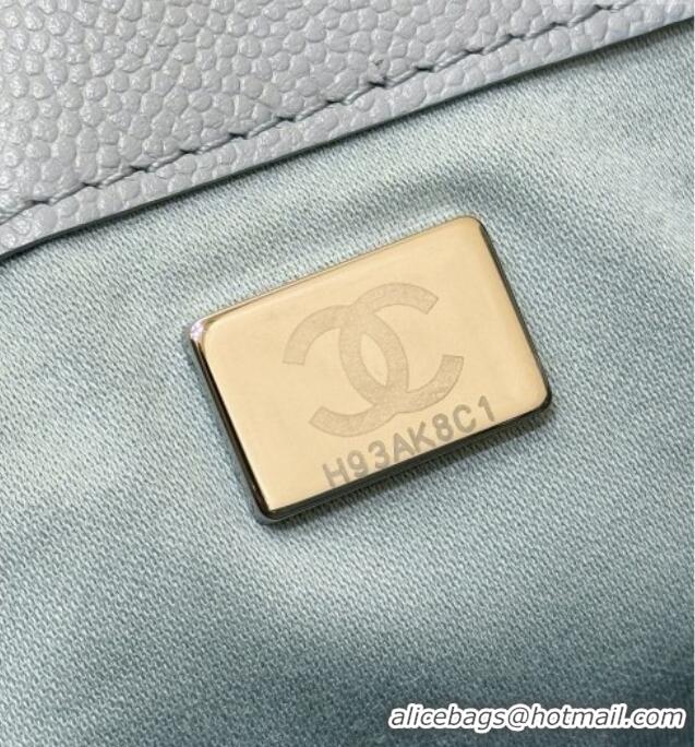 Promotional Chanel 25 Mini Handbag in Grained Calfskin AS5631 Light Blue/Silver 2026 Top Quality