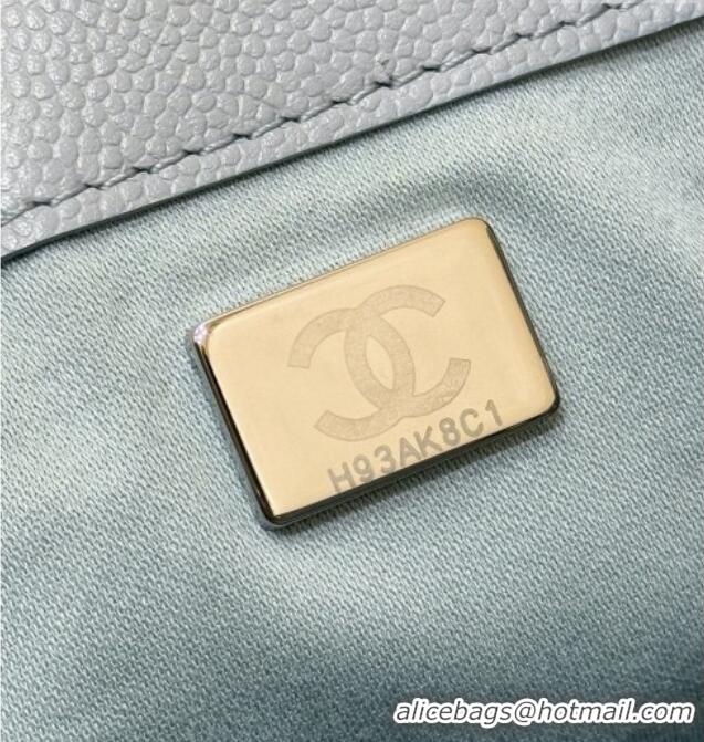 Promotional Chanel 25 Mini Handbag in Grained Calfskin AS5631 Light Blue/Silver 2026 Top Quality