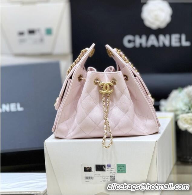 Buy Discount Chanel 25 Mini Handbag in Grained Calfskin AS5631 Pink/Gold 2026 Top Quality