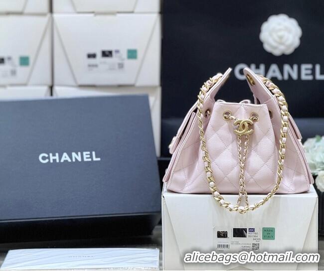 Buy Discount Chanel 25 Mini Handbag in Grained Calfskin AS5631 Pink/Gold 2026 Top Quality