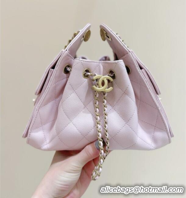 Buy Discount Chanel 25 Mini Handbag in Grained Calfskin AS5631 Pink/Gold 2026 Top Quality