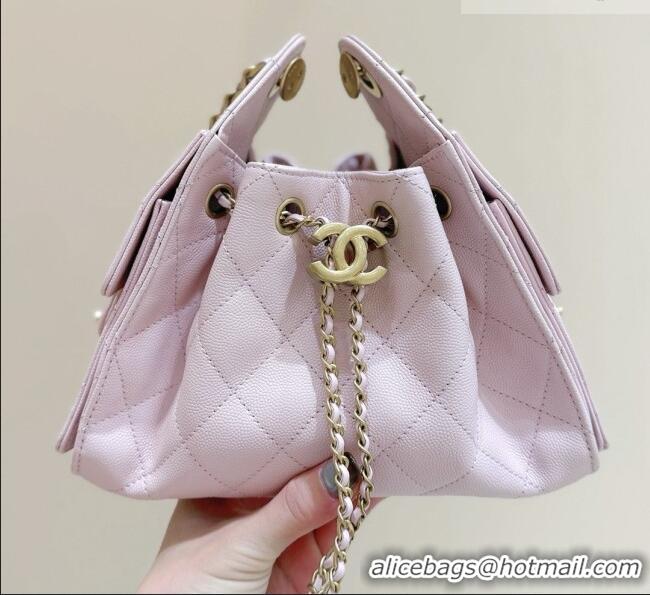 Buy Discount Chanel 25 Mini Handbag in Grained Calfskin AS5631 Pink/Gold 2026 Top Quality