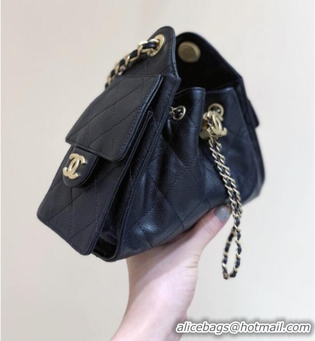 Most Popular Chanel 25 Mini Handbag in Grained Calfskin AS5631 Black/Gold 2026 Top Quality