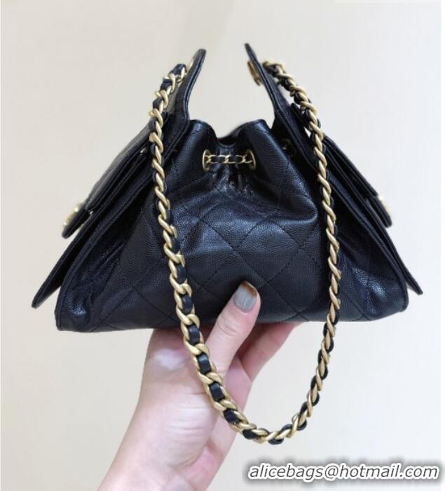Most Popular Chanel 25 Mini Handbag in Grained Calfskin AS5631 Black/Gold 2026 Top Quality