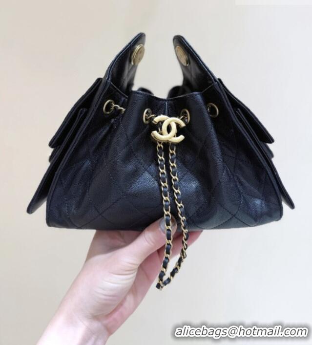 Most Popular Chanel 25 Mini Handbag in Grained Calfskin AS5631 Black/Gold 2026 Top Quality