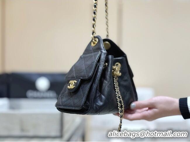 Most Popular Chanel 25 Mini Handbag in Grained Calfskin AS5631 Black/Gold 2026 Top Quality