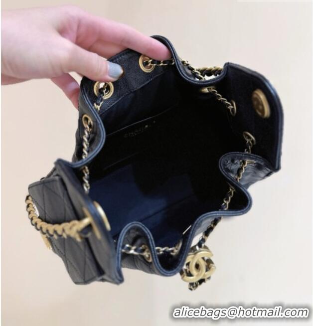 Most Popular Chanel 25 Mini Handbag in Grained Calfskin AS5631 Black/Gold 2026 Top Quality