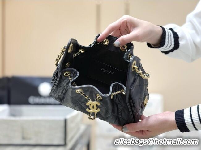 Most Popular Chanel 25 Mini Handbag in Grained Calfskin AS5631 Black/Gold 2026 Top Quality