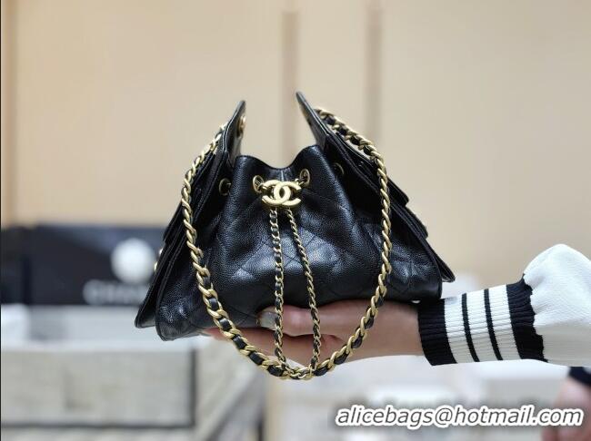 Most Popular Chanel 25 Mini Handbag in Grained Calfskin AS5631 Black/Gold 2026 Top Quality