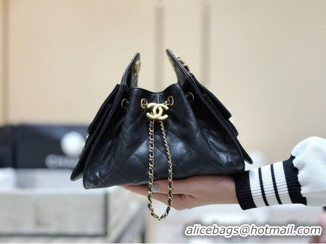 Most Popular Chanel 25 Mini Handbag in Grained Calfskin AS5631 Black/Gold 2026 Top Quality