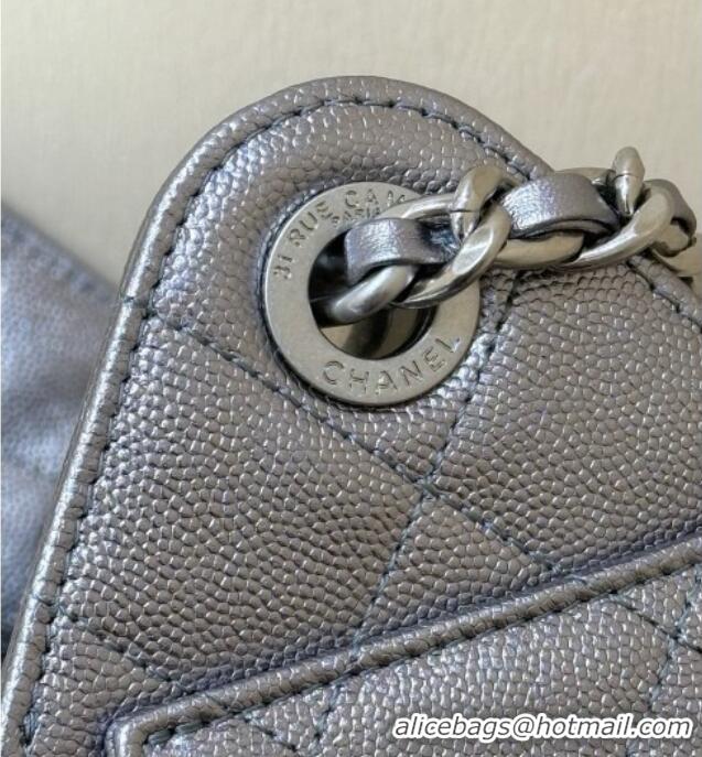 Shop Discount Chanel 25 Mini Handbag in Grained Calfskin AS5631 Silver 2026 Top Quality