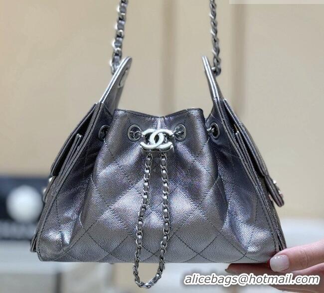 Shop Discount Chanel 25 Mini Handbag in Grained Calfskin AS5631 Silver 2026 Top Quality
