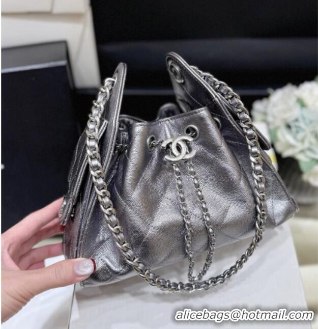 Shop Discount Chanel 25 Mini Handbag in Grained Calfskin AS5631 Silver 2026 Top Quality