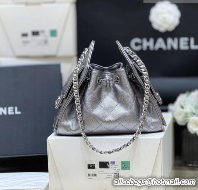 Shop Discount Chanel 25 Mini Handbag in Grained Calfskin AS5631 Silver 2026 Top Quality