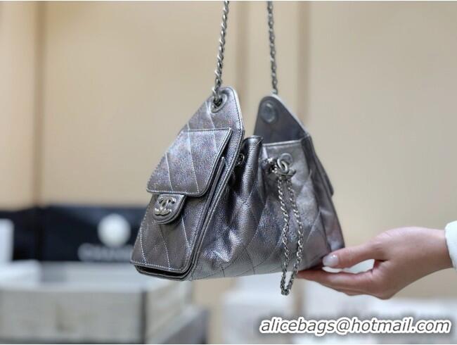 Shop Discount Chanel 25 Mini Handbag in Grained Calfskin AS5631 Silver 2026 Top Quality