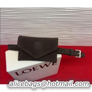 Top Design Loewe Anagram Pouch Belt 2cm in Suede LW031702 Dark Brown 2026