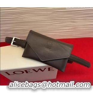 Famous Brand Loewe Anagram Pouch Belt 2cm in Leather LW031702 Dark Brown 2026