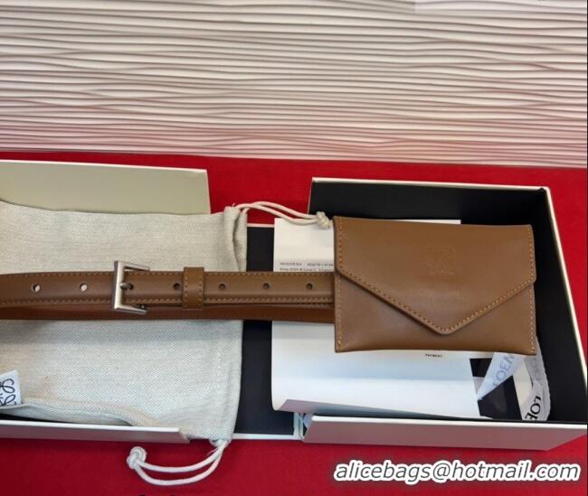 Top Quality Loewe Anagram Pouch Belt 2cm in Leather LW031702 Brown 2026