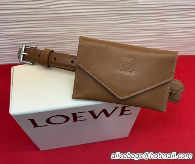 Top Quality Loewe Anagram Pouch Belt 2cm in Leather LW031702 Brown 2026