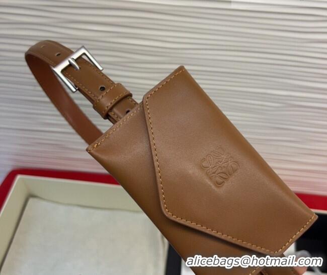 Top Quality Loewe Anagram Pouch Belt 2cm in Leather LW031702 Brown 2026