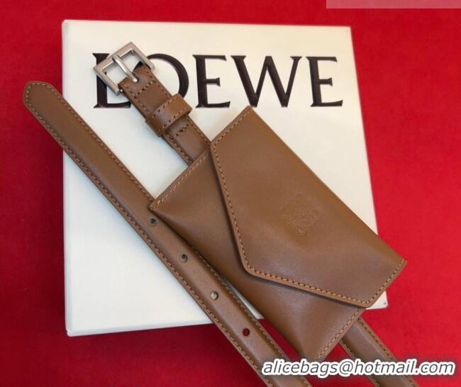 Top Quality Loewe Anagram Pouch Belt 2cm in Leather LW031702 Brown 2026