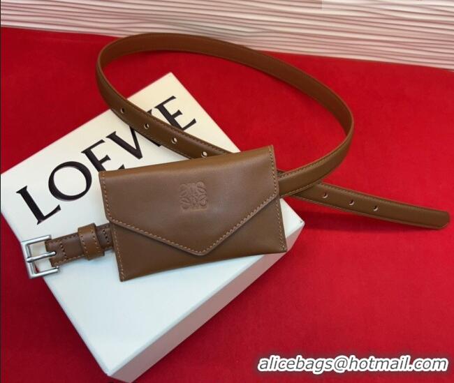 Top Quality Loewe Anagram Pouch Belt 2cm in Leather LW031702 Brown 2026