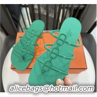 Top Grade Hermes Mykonos Sandals in TPU 6020301 Green 2026