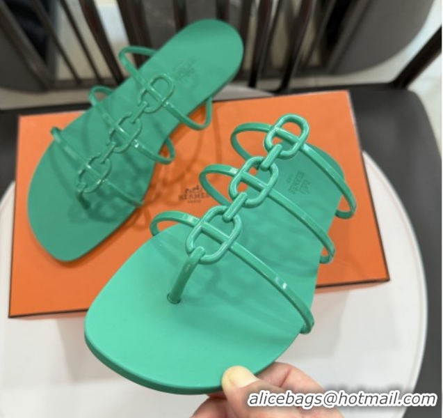 Top Grade Hermes Mykonos Sandals in TPU 6020301 Green 2026