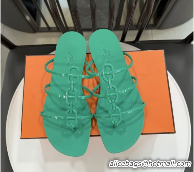Top Grade Hermes Mykonos Sandals in TPU 6020301 Green 2026