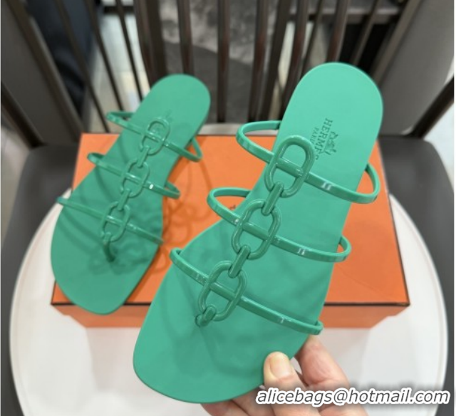 Top Grade Hermes Mykonos Sandals in TPU 6020301 Green 2026