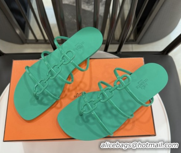 Top Grade Hermes Mykonos Sandals in TPU 6020301 Green 2026