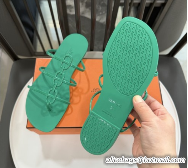 Top Grade Hermes Mykonos Sandals in TPU 6020301 Green 2026