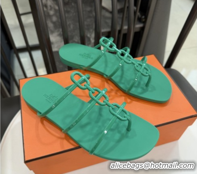 Top Grade Hermes Mykonos Sandals in TPU 6020301 Green 2026