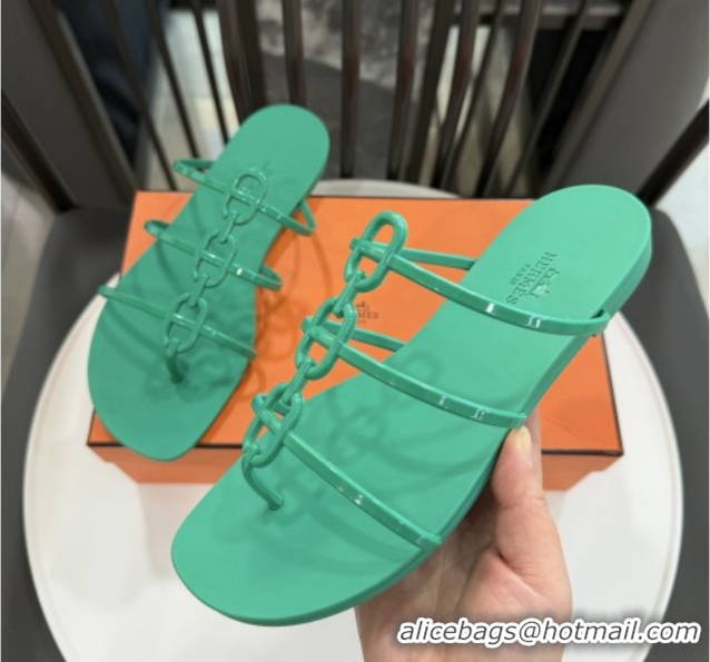 Top Grade Hermes Mykonos Sandals in TPU 6020301 Green 2026