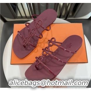 Lower Price Hermes Mykonos Sandals in TPU 6020301 Burgundy 2026