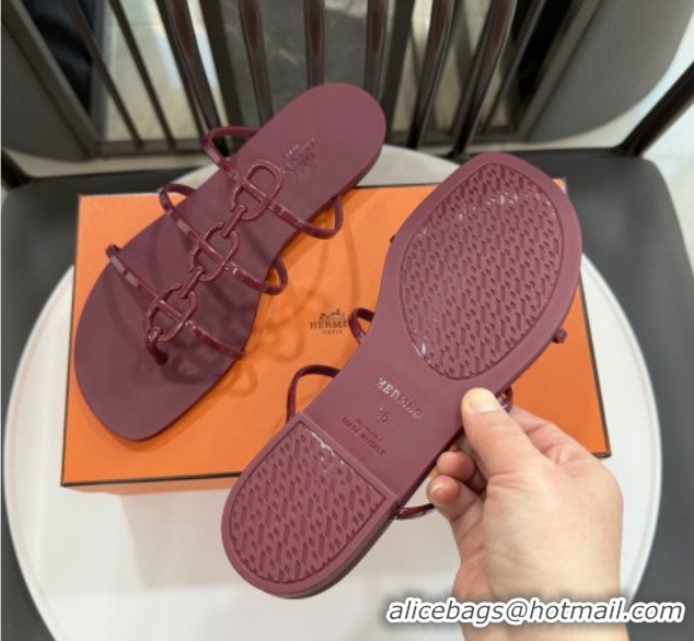 Lower Price Hermes Mykonos Sandals in TPU 6020301 Burgundy 2026