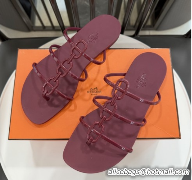 Lower Price Hermes Mykonos Sandals in TPU 6020301 Burgundy 2026