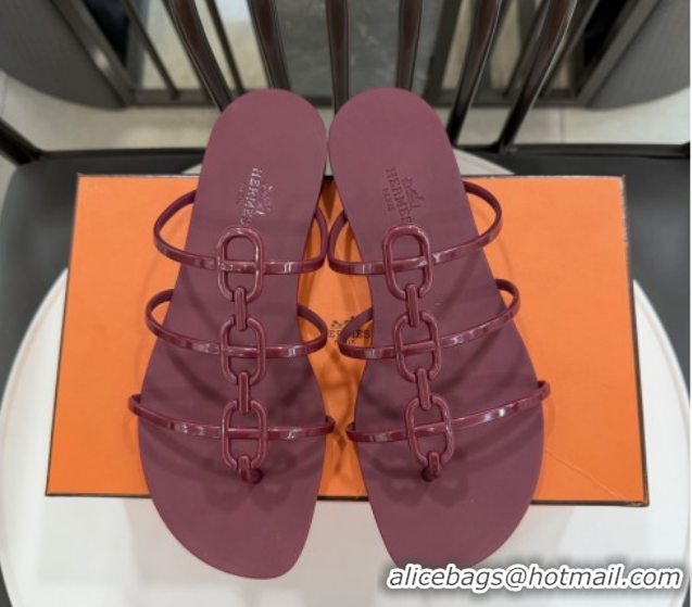 Lower Price Hermes Mykonos Sandals in TPU 6020301 Burgundy 2026
