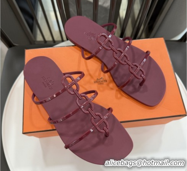 Lower Price Hermes Mykonos Sandals in TPU 6020301 Burgundy 2026