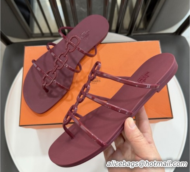 Lower Price Hermes Mykonos Sandals in TPU 6020301 Burgundy 2026