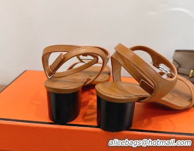 Good Looking Hermes Marinella Flat Sandals in Calfskin Leather with Chaine d'Ancre Buckle 0304001 Brown 2026