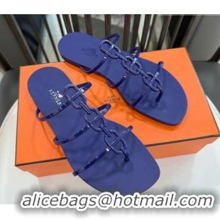 Charming Hermes Mykonos Flat Slides Sandal in TPU with Chaine d'Ancre Purple 2026 0304018