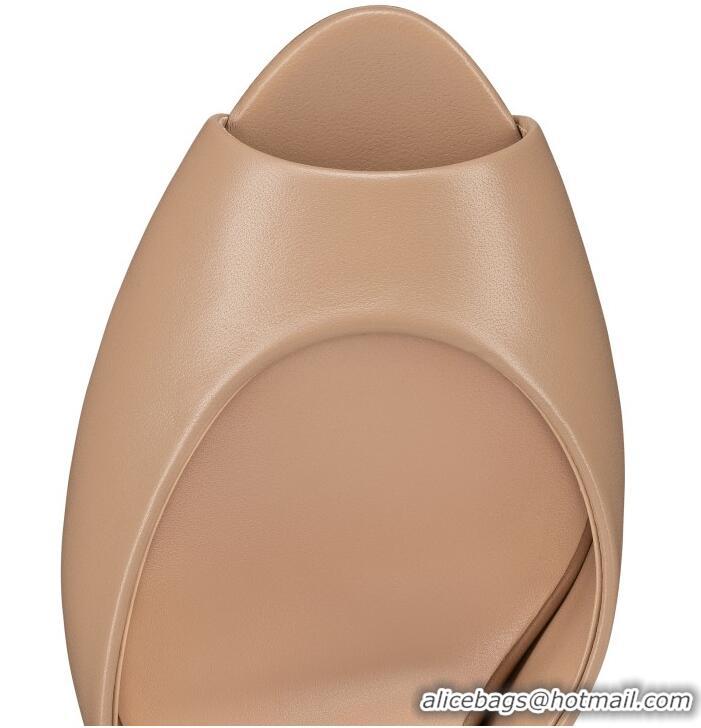 ​Grade Design Christian Louboutin Me Dolly Heel 85mm Leather Mules 1030148 Beige