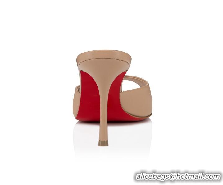 ​Grade Design Christian Louboutin Me Dolly Heel 85mm Leather Mules 1030148 Beige