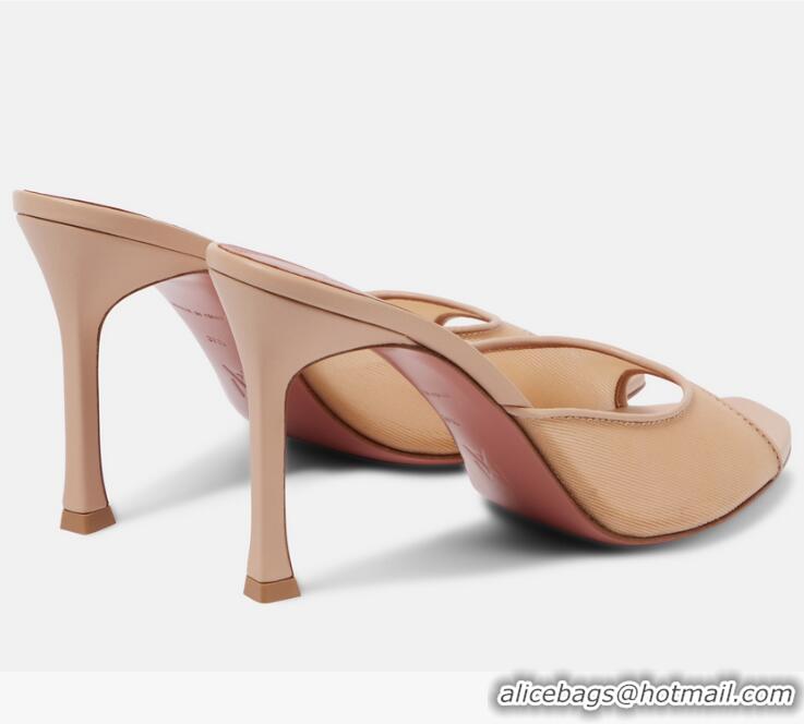 ​Buy Promotional Amina Muaddi Alexa 95 Mesh Mules 18127 Beige