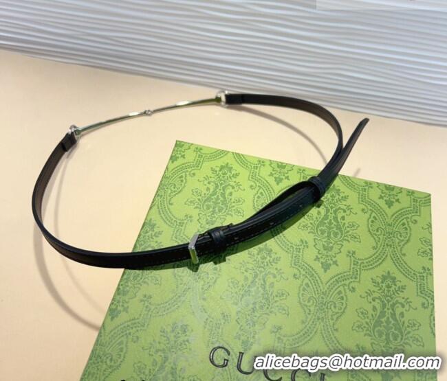 Cheapest Gucci Horsebit Leather Belt 1.2cm 0708 Black 2024