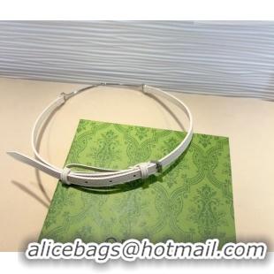 Best Quality Gucci Horsebit Leather Belt 1.2cm 0708 White 2024